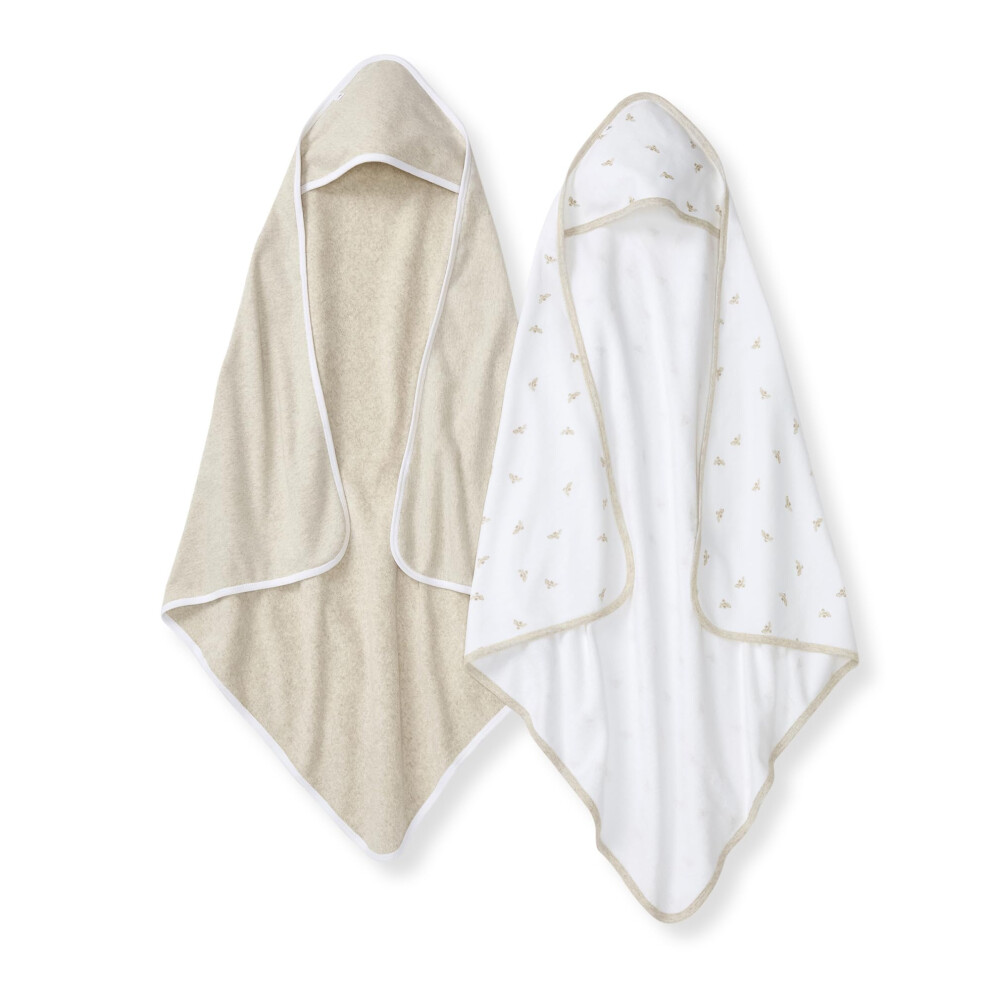 Burt's Bees Baby Hooded Towels  Absorbent Knit Terry  Super Soft Single Ply  100% Organic Cotton