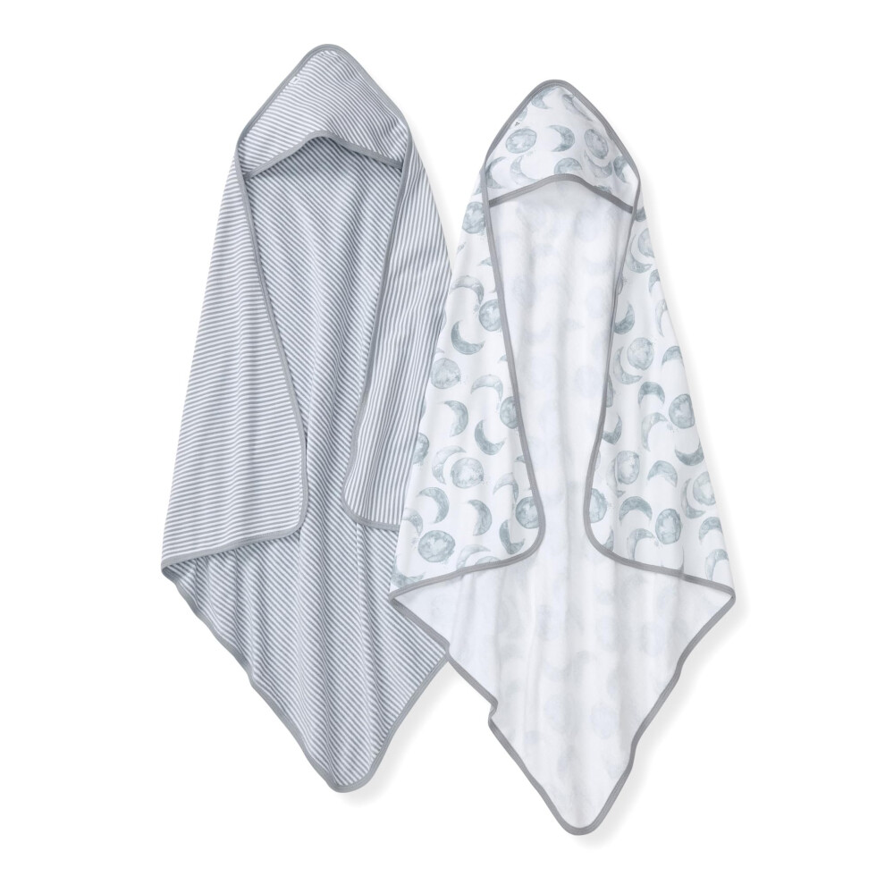 Burt's Bees Baby Hooded Towels  Absorbent Knit Terry  Super Soft Single Ply  100% Organic Cotton