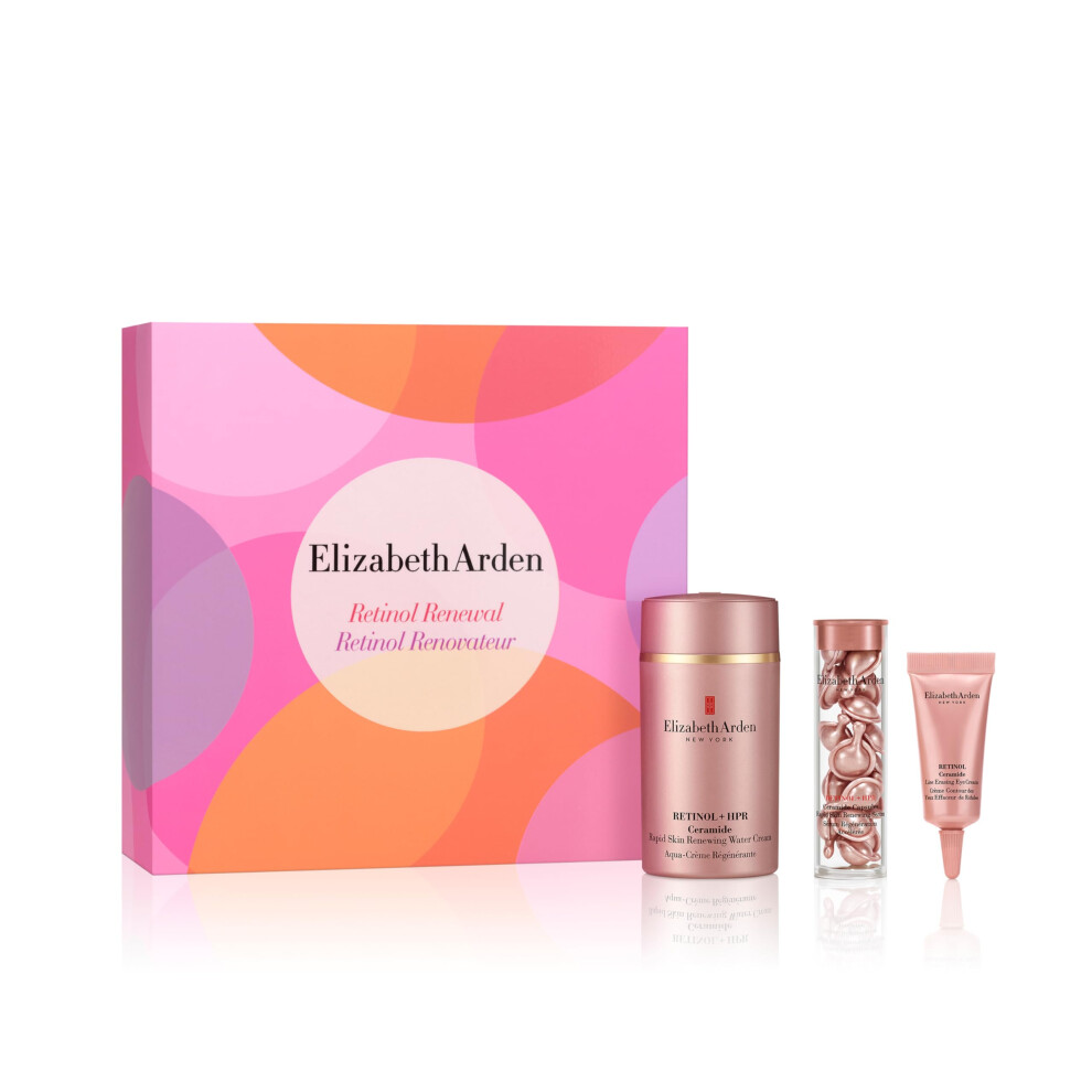 Elizabeth Arden Retinol + HPR Ceramide 3-Piece Skin Care Gift Set for Women  Includes Water Cream  Serum Capsules  & Eye Cream