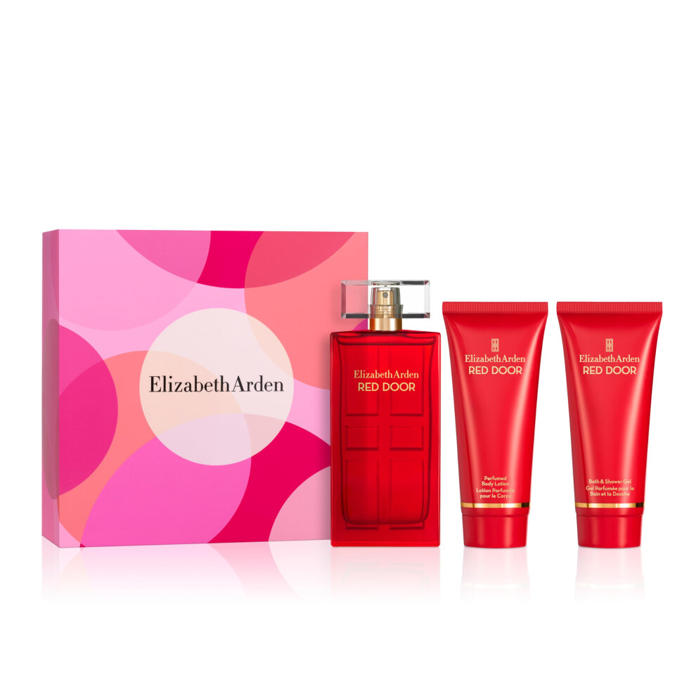 Elizabeth Arden Red Door Women's 3-Piece Fragrance Perfume Gift Set  Includes Eau De Toilette Spray  Body Lotion  & Bath Shower Gel