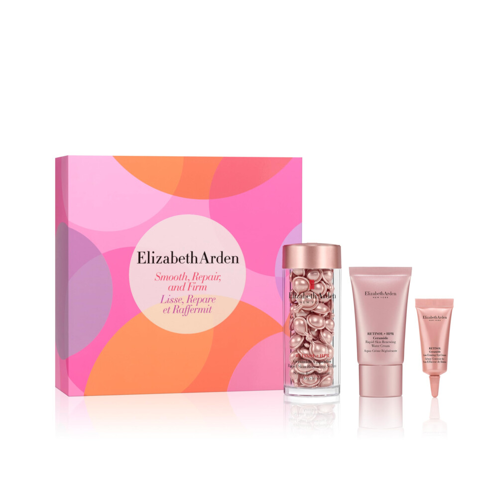 Elizabeth Arden Retinol + HPR Ceramide 3-Piece Skin Care Gift Set for Women  Includes Serum Capsules  Water Cream  & Eye Cream