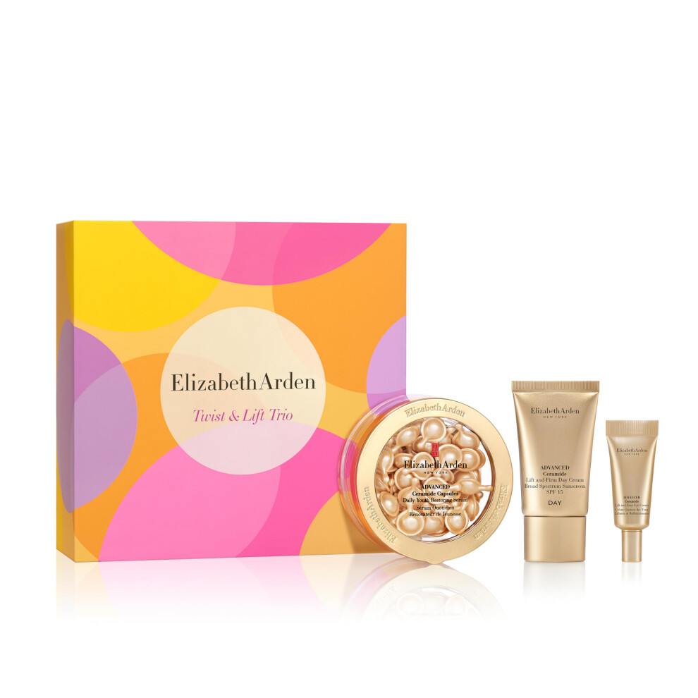 Elizabeth Arden Advanced Ceramide 3-Piece Skin Care Gift Set for Women  Includes Serum Capsules  Eye Cream  & Day Cream with Sunscreen