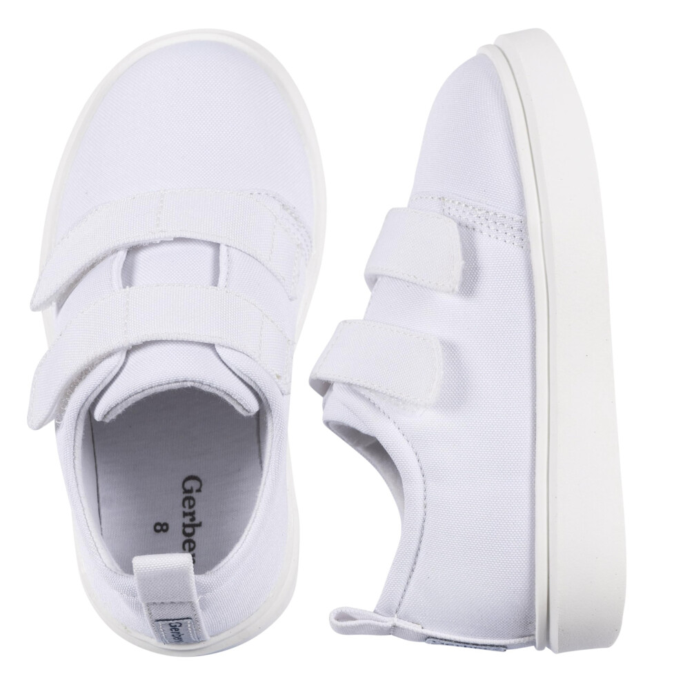 Gerber Kids Sneakers Crib Shoes Newborn Infant Toddler Neutral Boy Girl First Walker  White  12 US Unisex