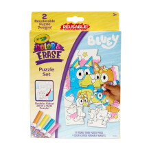 Crayola Color & Erase Bluey -palapelisetti, 12 v ri palapeliss , uudelleenk ytett v kaksipuolinen lasten palapeli, Bluey-lahja lapsille 3+