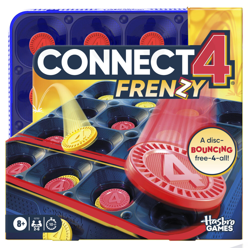 Hasbro Gaming Connect 4 Frenzy Game | Bounce Discs 4 The Win | Family Party Games For Kids Teens And Adults | Ages 8+ | 2 To 6 Players | 10 Mins. |