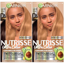 Garnier Nutrisse Ultra Color Nourishing Bold Permanent Hair Color Creme LC3 Hi-Lift Blonde (Tres Leches) Pack of 2 Hair Dye Kit for 8 Weeks of Bol