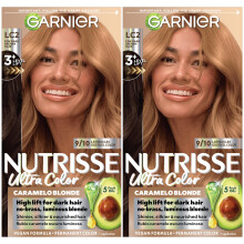 Garnier Nutrisse Ultra Color Nourishing Bold Permanent Hair Color Creme LC2 Hi-Lift Dark Blonde (Coconut Flan) Pack of 2 Hair Dye Kit for 8 Weeks