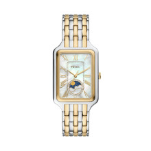 Fossil Raquel Sun Moon Montre multifonction en acier inoxydable bicolore pour femme