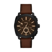 Machine de fossile Chronographe Chronographe Brown Leather Watches