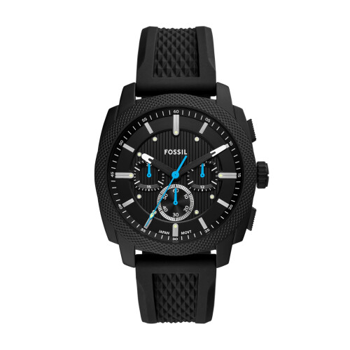 Fossil herremaskine kronograf sort silikone ur