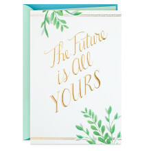 Elegantn    promocn    karta Hallmark (Bud   cnost je cel    tvoja) pre stredn       kolu, vysok       kolu, univerzitu
