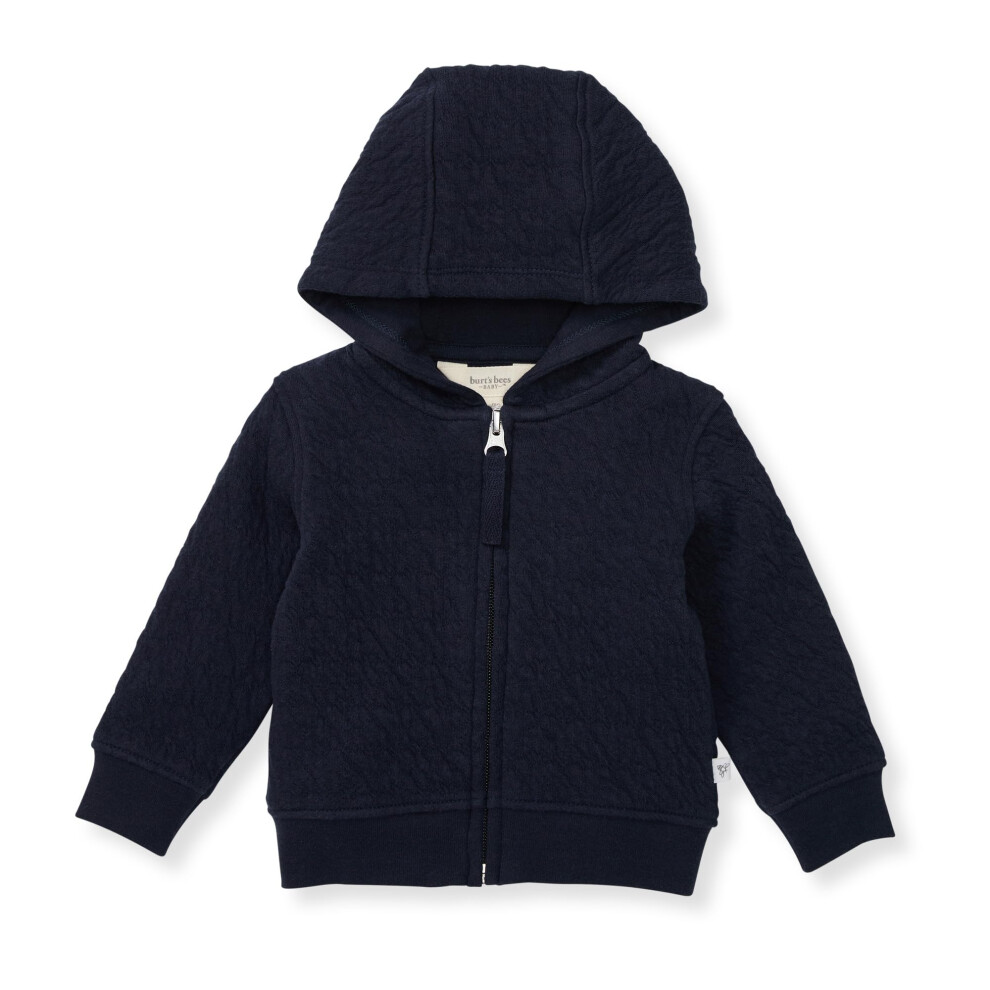 Burt's Bees Baby Baby Sweatshirts  Lightweight Zip-up Jackets Hooded Coats  Organic Cotton  Midnight Quited Bee