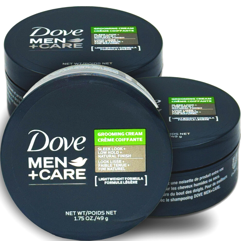 Dove Men+Care Grooming Cream  3 Pack Hair Styling Cream for Men  Lightweight Formula  Defines and Conditions with Low Hold for Easy Styling and Natura
