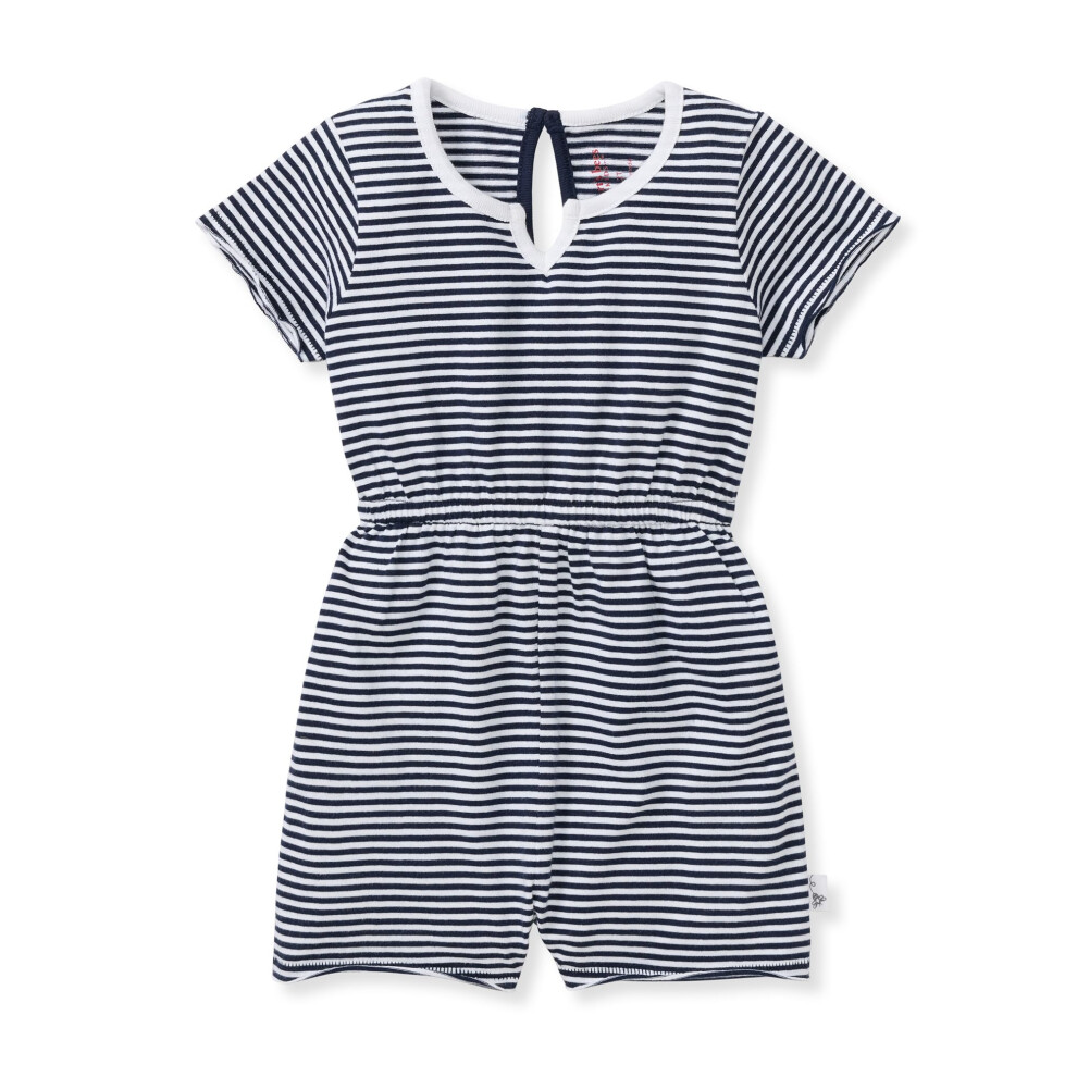 Burt's Bees Baby Baby Girls Romper - 100% Organic Cotton  One-Piece Shortall Girl Outfit for Sizes Newborn to 24 Months