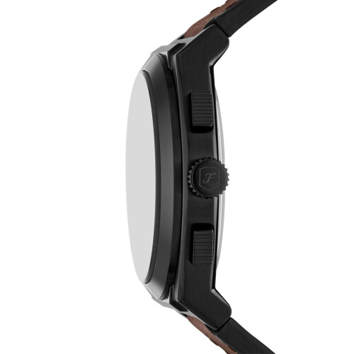 Regarder en cuir marron Everett Chronograph de Fossile Men's Men 2