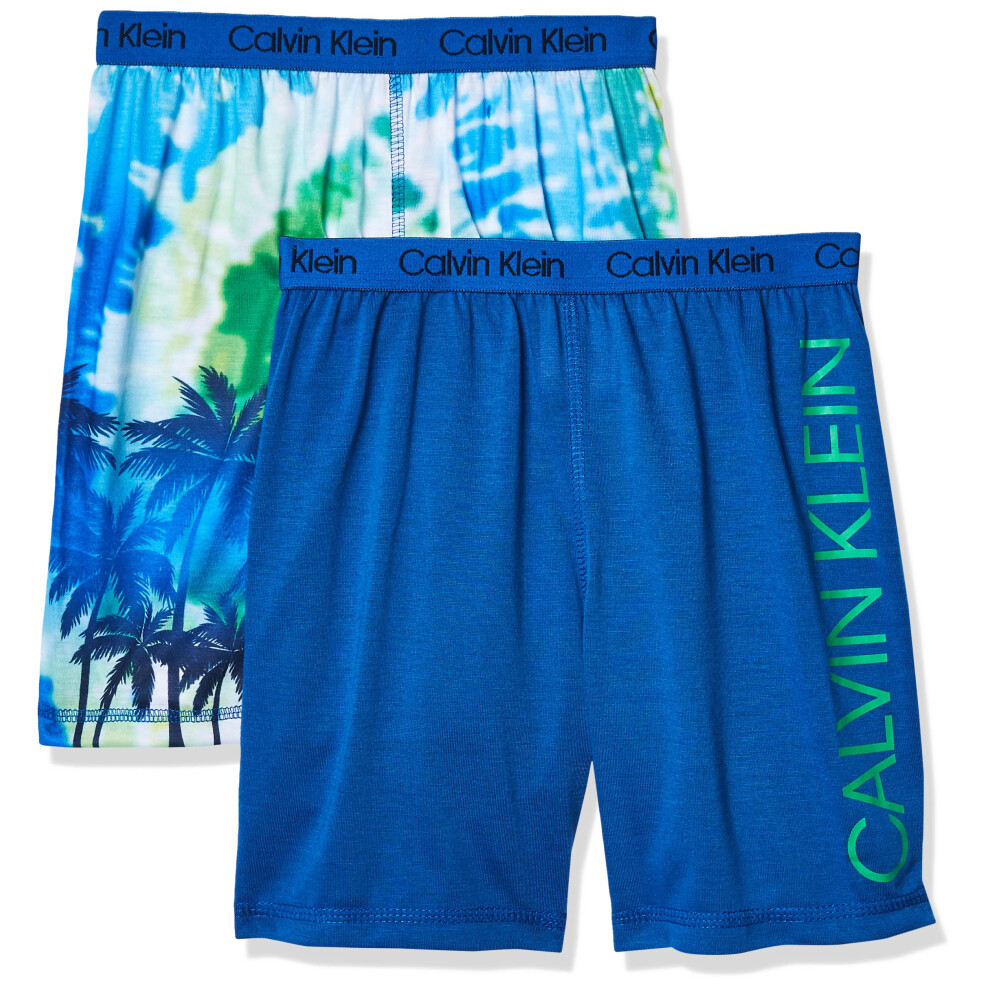 Calvin Klein Boys' Lounge Pajama Shorts  2 Pack  Tie Dye Pack  14-16