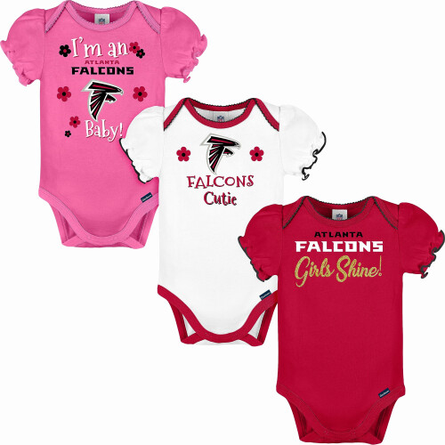 Gerber Gerber Baby-M   dchen NFL 3er-Pack Kurzarm-Einteiler-Body, Teamfarbe, 3   6 Monate