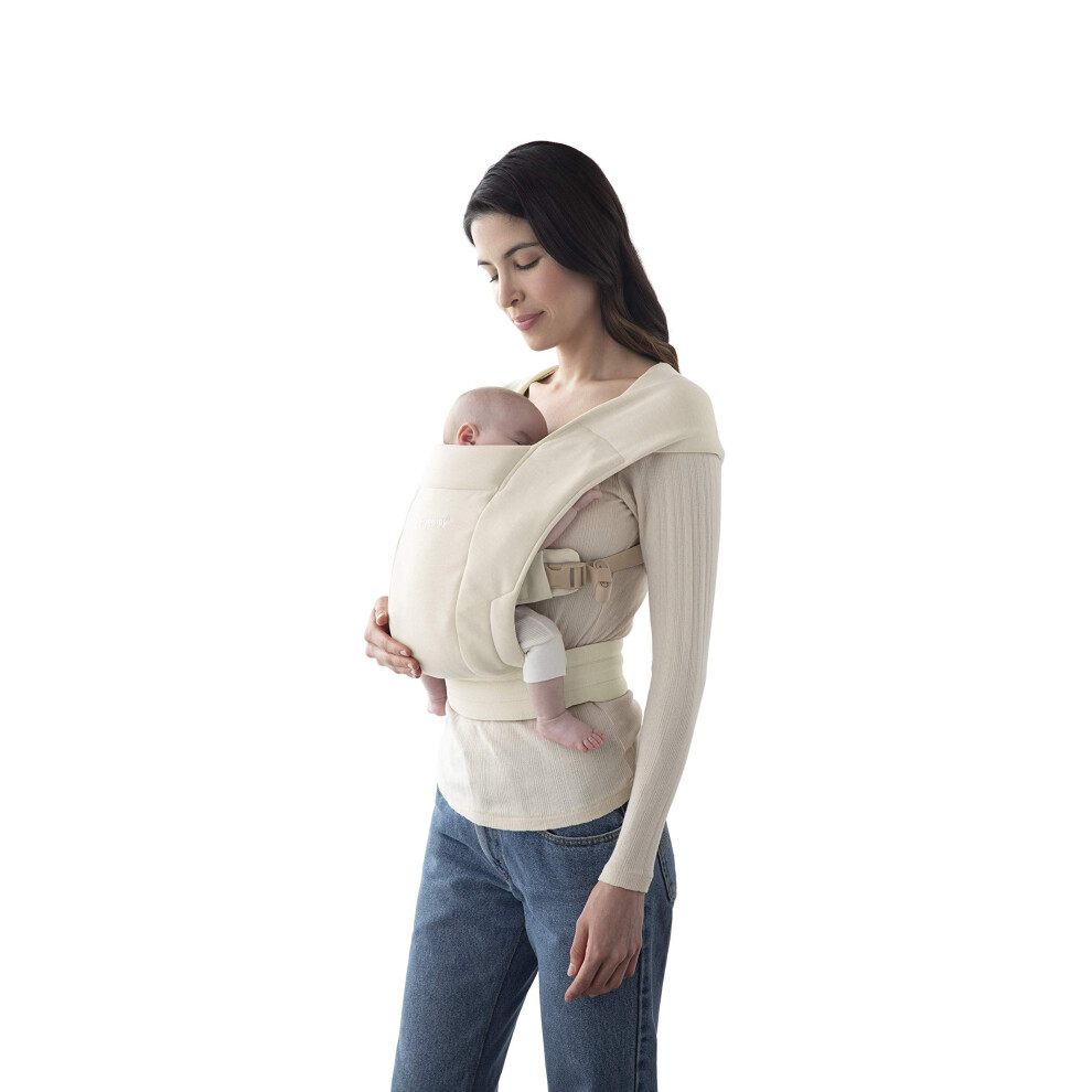 Ergobaby Embrace Cozy Newborn Essentials Baby Carrier Wrap (7-25 Pounds)  Ponte Knit  Cream