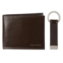 Calvin Klein herrplnbok stter minimalistiska kortfodral brunt bifold en storlek