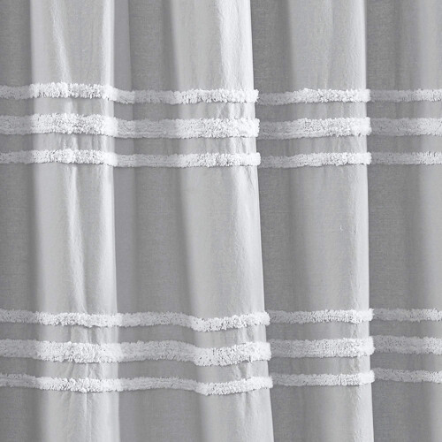 DKNY Κουρτίνα Ντους DKNY Chenille Stripe 100% Βαμβάκι 72 x 72 ίντσες, Γκρι 2