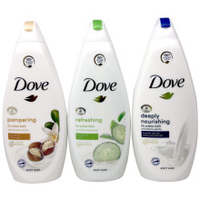 Dove Sortiment Duschgel, Intensiv pflegend für sofort weiche Haut, erfrischende Gurke und Sheabutter