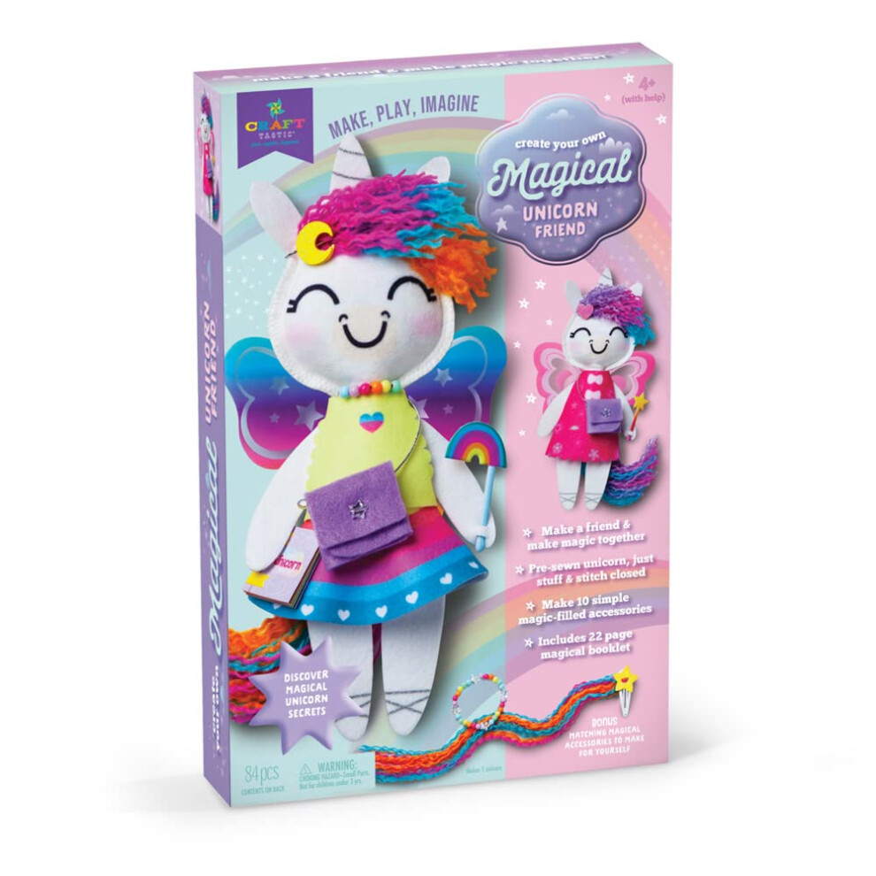 Craft-Tastic - Kit De Bricolage Pour CréEr Une Licorne - Apprenez à Confectionner Des Peluches Faciles à Coudre Avec Des VêTements Et Des Accesso-image