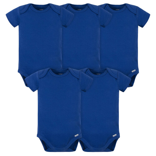 Gerber Gerber Baby 5 Pack Body per Bambini Interlock 180 gsm, Blu, 18 Mesi