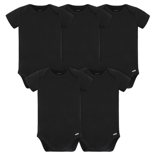 Gerber Gerber 5 Pack Body Neonato Unisex Multi-pack Interlock 180 Gsm, Nero, 18 Mesi