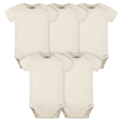 Gerber Gerber Baby 5 Pack Bodies Multi-Pack Interlock 180 gsm, Natural, 6-9 Meses