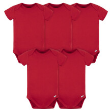 gerber unisex μωρό 5 Πακέτο Onesies Συσκευασία Interlock 180 gsm Μπλούζα, Κόκκινο, 12 Μηνών Η.Π.Α.