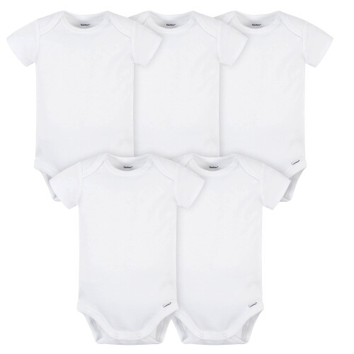 Gerber Gerber Baby 5 Pack Onesies Multi-Packs Interlock 180 GSM, Branco, 3-6 Meses
