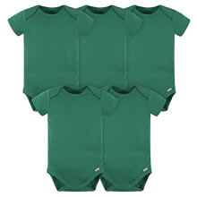 Gerber 5 Πακέτα Baby Onesies Multi-Packs 180 gsm, Kelly Green, 18 Μηνών