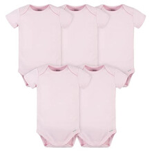 Gerber 5 Pack Body Neonato Unisex Interlock 180 gsm, Rosa Chiaro, 12 Mesi