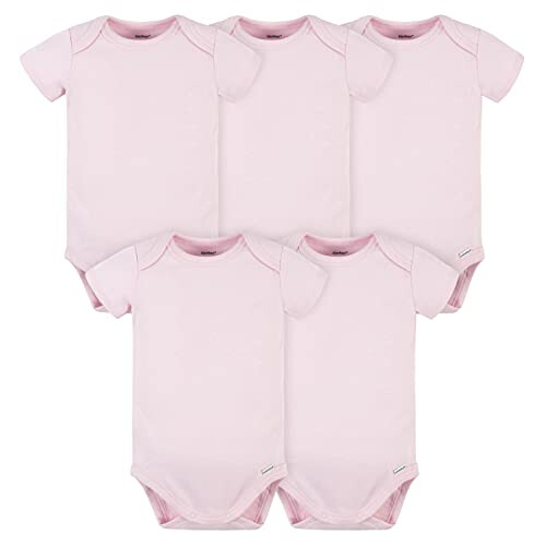 Gerber Gerber Unisexe Bébé 5 Pack Onesies Multi-packs Interlock 180 gsm Rose Clair, 12 Mois
