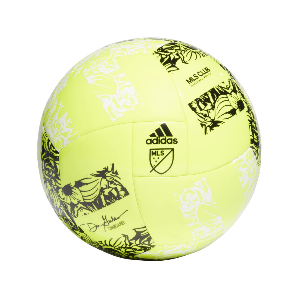 adidas Unisex-Adult MLS Training Soccer Ball Solar YellowBlack 5