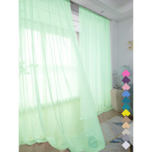 Window Light Green Sheer Curtains 63 Inches Long 2 Panels Sheer Curtain Basic Rod Pocket Panel for Bedroom Children Living Room Yard Kitchen