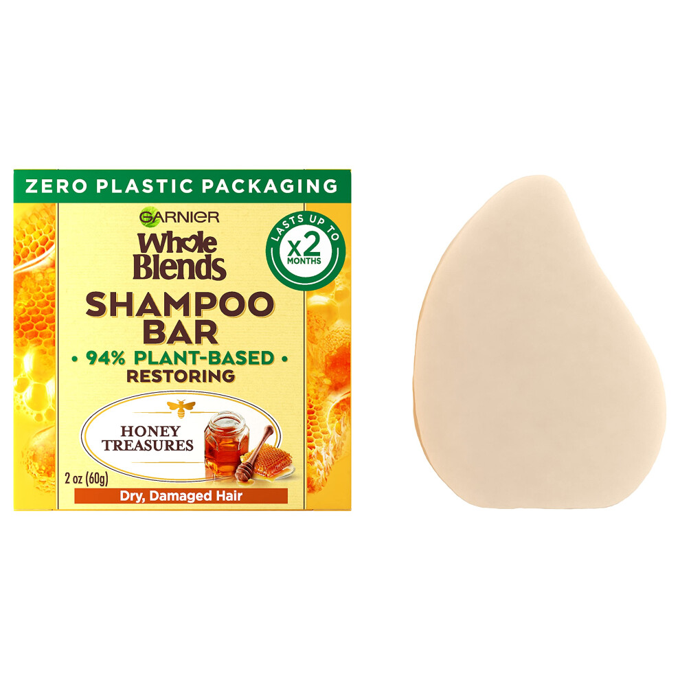 Garnier Whole Blends Restoring Shampoo Bar for Dry  Damaged Hair  Honey Treasures  2 Oz  1 Count (Packaging May Vary)
