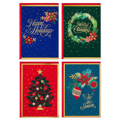 Hallmark Weihnachtskarten Sortiment, Festliche Folie (40 Karten und Umschläge)