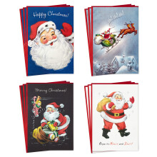 Hallmark dobozos karcsonyi kpeslapok Vintage Mikuls (4 minta, 12 krtya s bortk)