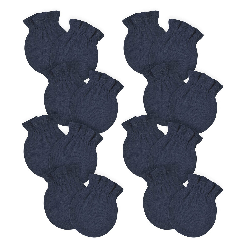 Gerber Baby 12-Pack No Scratch Mittens  Navy  0-3 Months (8-Pack)