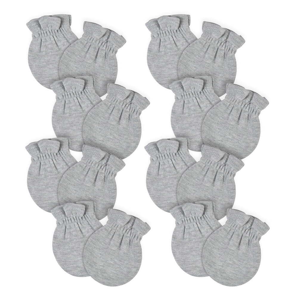 Gerber Baby 12-Pack No Scratch Mittens  Gray Heather  0-3 Months (8-Pack)