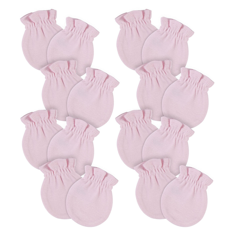 Gerber Baby 12-Pack No Scratch Mittens  Light Pink  0-3 Months (8-Pack)