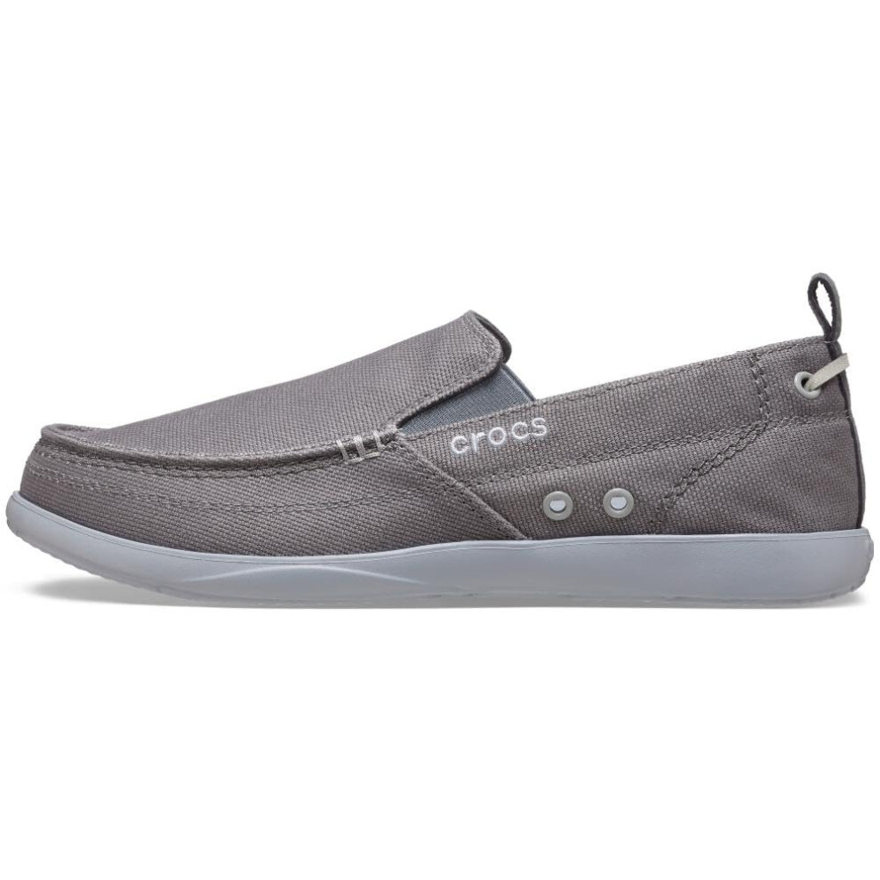 Crocs Men's Walu Loafers Slip-On Shoes Casual Walking Shoes Slate Grey 8 Men
