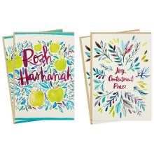 Hallmark Tree of Life Rosch-ha-Schana-Kartensortiment, Aquarellfarben (6 Karten mit Umschl  gen)