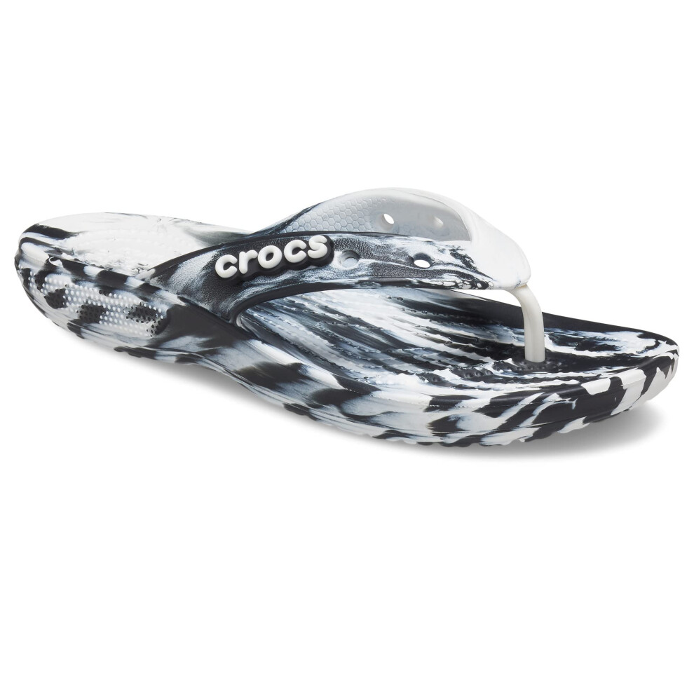 Crocs Unisex Men's and Women's Classic Flip Flops  Black/White  8 US
