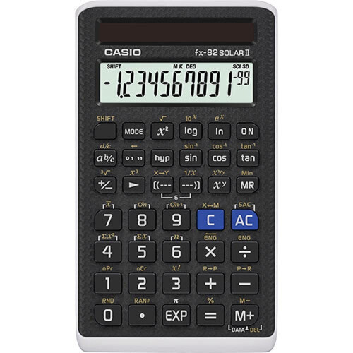 Casio Calculadora escolar Casio FX-82SOLARII solar preta Tela: 10 polegadas (l x A x P) 71 x 10 x 134 mm