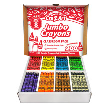 CRA-Z-Art Jumbo Crayon Pakiet klasowy 200CT 8 Assorted Colours 25 Jumbo Krayons w kazdym kolorze do szkolnej listy zaopatrzenia Niezbedne pakiety