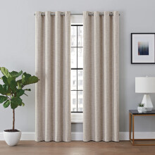 BROOKSTONE Renwick Blackout Thermal Grommet Window Curtains for Bedroom (Single Panel) 50"""" x 63"""" Linen