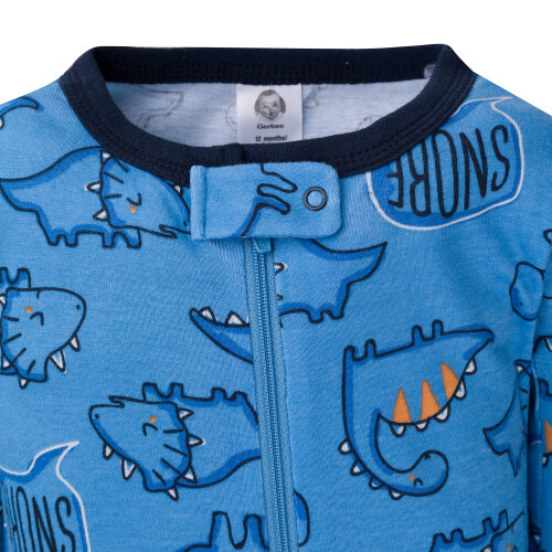 Gerber Pigiami da 2 pacchetti da 2 pacchetti di Gerber Sleepy Blue Dino 24 mesi 1