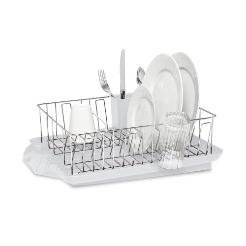 Farberware Escorredor de Louça Grande Farberware Resistente à Ferrugem com Caddy para Talheres, Branco 2